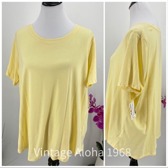 Bar III Yellow Tee - Picture 1 of 7
